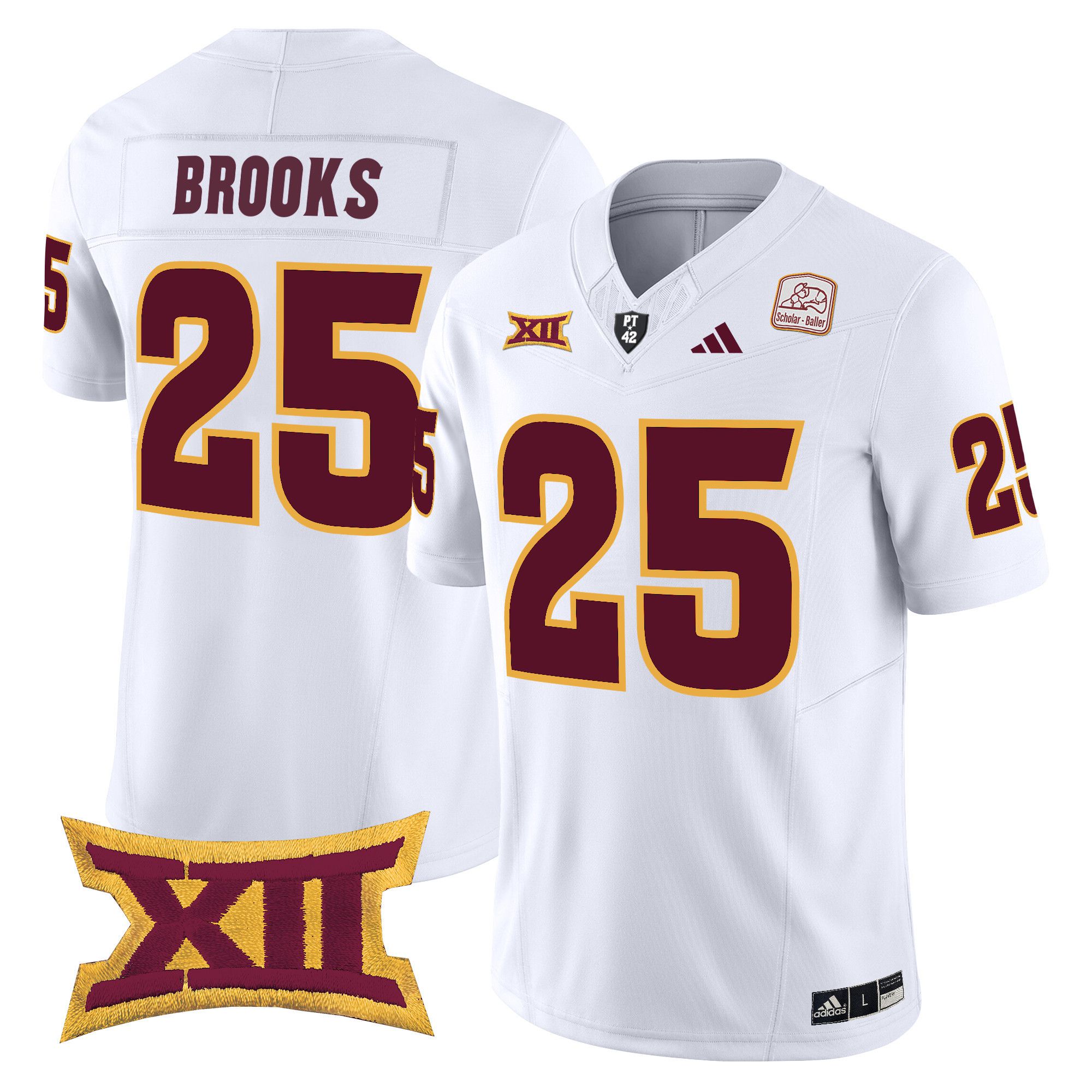 Men Arizona State Sun Devils #25 Brooks White Red 2024 Vapor Limited NCAA Jersey->ncaa teams->NCAA Jersey